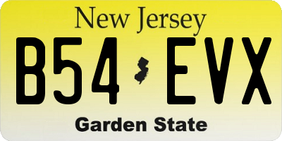 NJ license plate B54EVX
