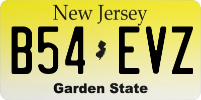 NJ license plate B54EVZ