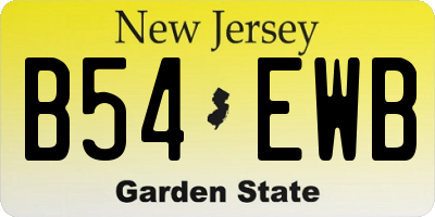 NJ license plate B54EWB