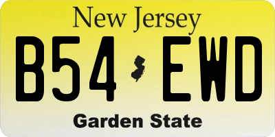 NJ license plate B54EWD