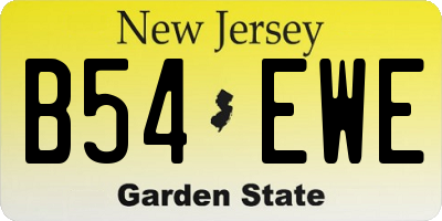 NJ license plate B54EWE