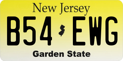 NJ license plate B54EWG