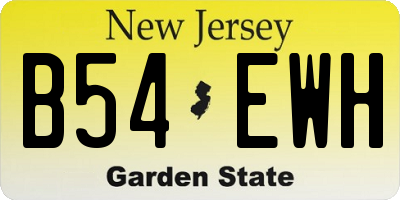 NJ license plate B54EWH