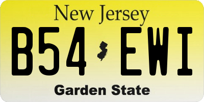 NJ license plate B54EWI