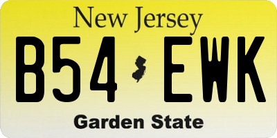 NJ license plate B54EWK
