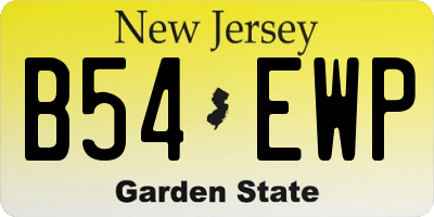 NJ license plate B54EWP