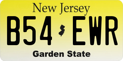 NJ license plate B54EWR