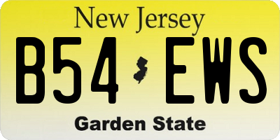 NJ license plate B54EWS
