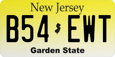 NJ license plate B54EWT