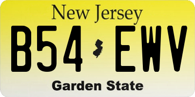NJ license plate B54EWV