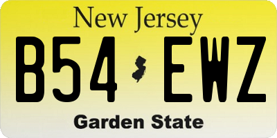 NJ license plate B54EWZ