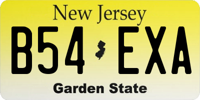 NJ license plate B54EXA
