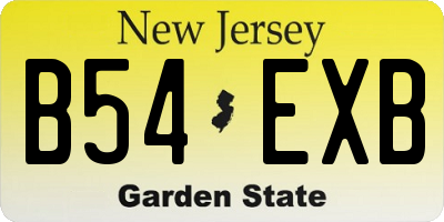NJ license plate B54EXB