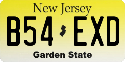 NJ license plate B54EXD
