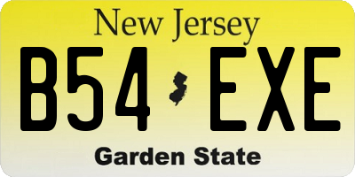 NJ license plate B54EXE
