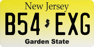NJ license plate B54EXG