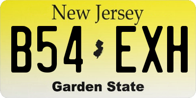 NJ license plate B54EXH