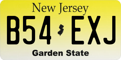 NJ license plate B54EXJ