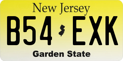 NJ license plate B54EXK