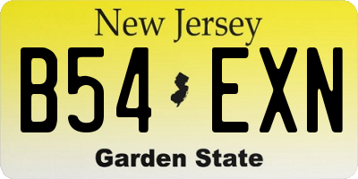 NJ license plate B54EXN