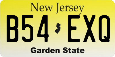 NJ license plate B54EXQ