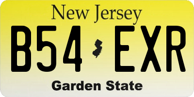 NJ license plate B54EXR