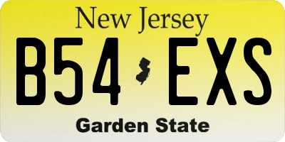 NJ license plate B54EXS