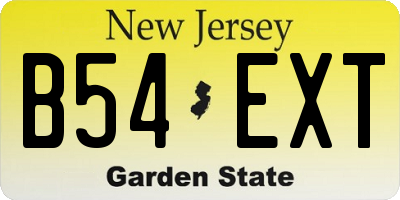 NJ license plate B54EXT