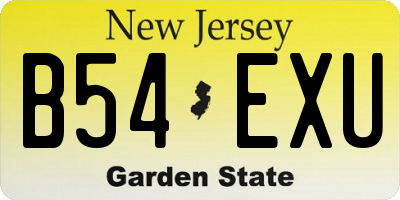 NJ license plate B54EXU