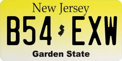 NJ license plate B54EXW