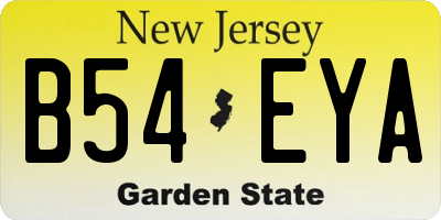 NJ license plate B54EYA