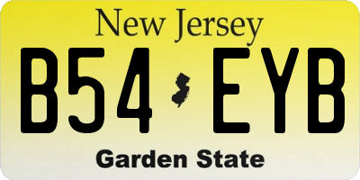 NJ license plate B54EYB