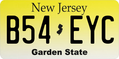 NJ license plate B54EYC