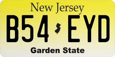 NJ license plate B54EYD