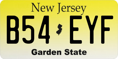 NJ license plate B54EYF