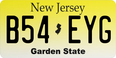 NJ license plate B54EYG