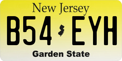 NJ license plate B54EYH
