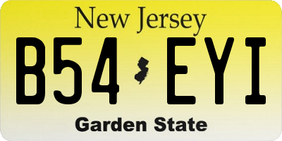 NJ license plate B54EYI