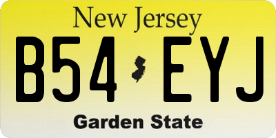 NJ license plate B54EYJ