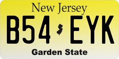 NJ license plate B54EYK