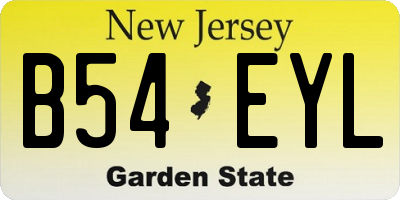 NJ license plate B54EYL