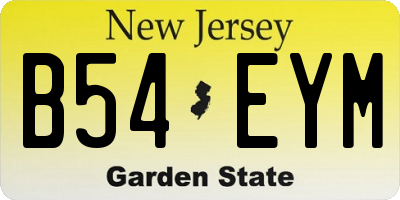 NJ license plate B54EYM