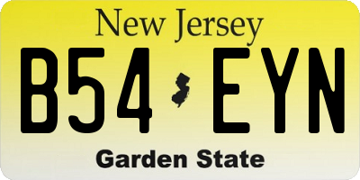 NJ license plate B54EYN