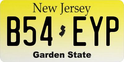 NJ license plate B54EYP
