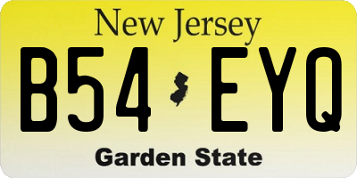 NJ license plate B54EYQ