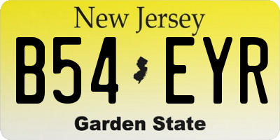 NJ license plate B54EYR