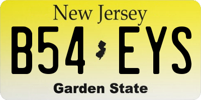 NJ license plate B54EYS