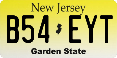 NJ license plate B54EYT