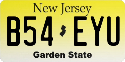 NJ license plate B54EYU