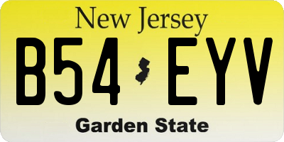 NJ license plate B54EYV